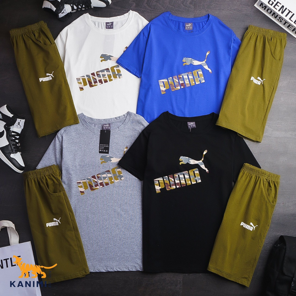 Bộ Puma rằn ri bé trai, bộ đùi thể thao PUMA xịn sò cho bé trai