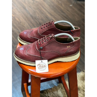 [Giày 2hand] [Size 41] Giày Tây Kiểu Dáng Wingtips Màu Đỏ Mận