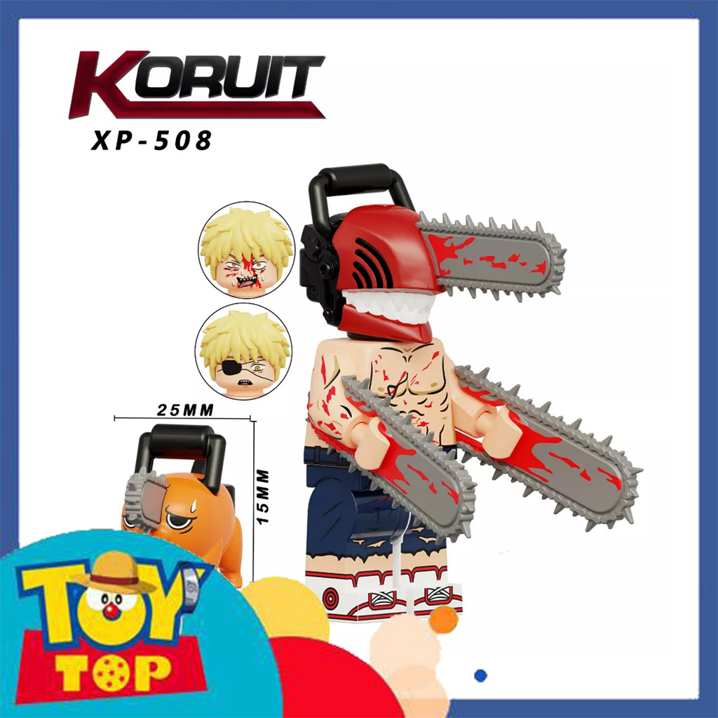 Đồ chơi lắp ráp mô hình mini quỷ máy cưa Chainsaw Man Denji Pochita Power xếp hình KT1067