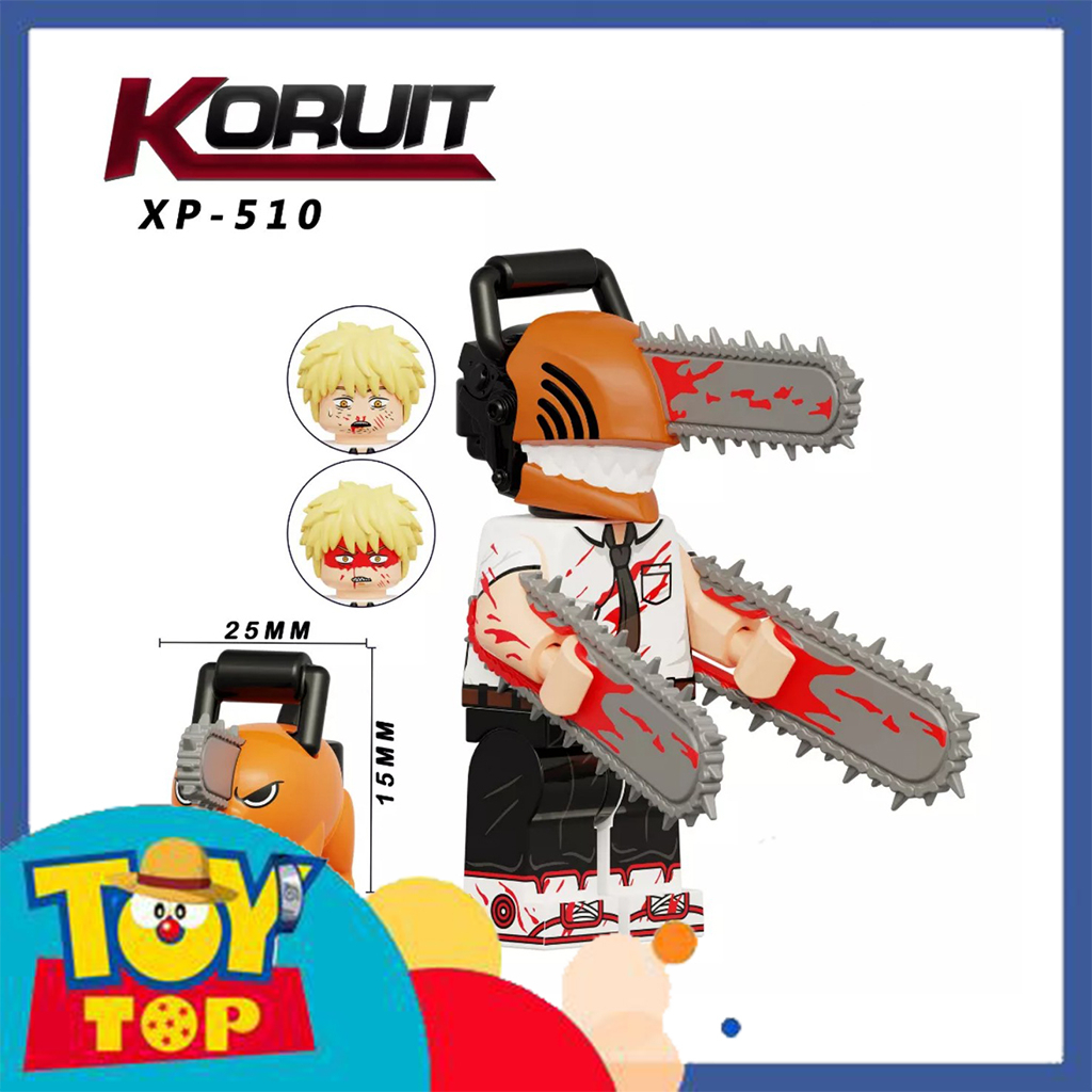 Đồ chơi lắp ráp mô hình mini quỷ máy cưa Chainsaw Man Denji Pochita Power xếp hình KT1067