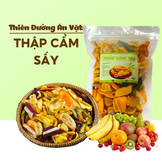 Trái cây sấy thập cẩm đủ vị 500g THIÊN ĐƯỜNG ĂN VẶT đồ ăn vặt dinh dưỡng giòn rụm không hôi dầu vừa ngon vừa rẻ