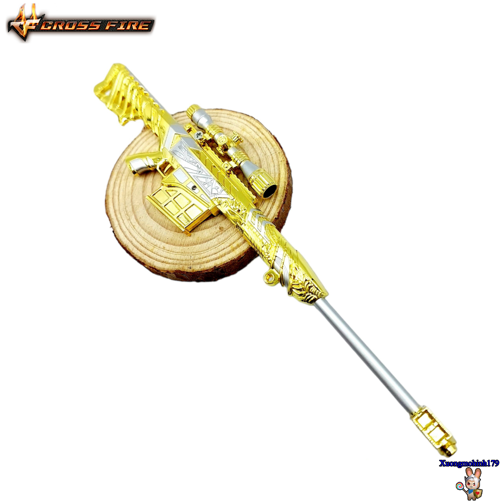 Mô hình Barrett M82A1 Born Beast Noble Gold VIP Đột Kích Crossfire kim loại 22cm