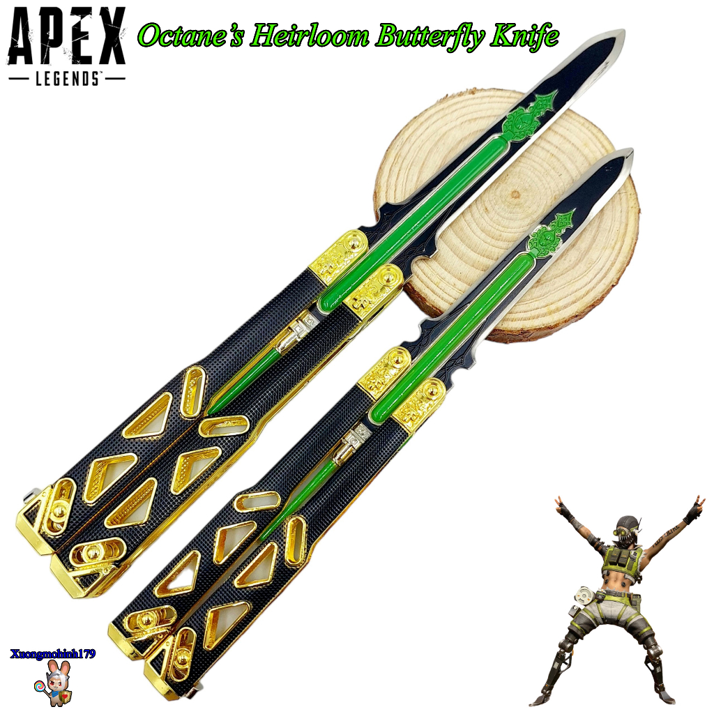 Mô hình Apex Legend Octane's Heirloom Butterfly Knife balisong kim loại