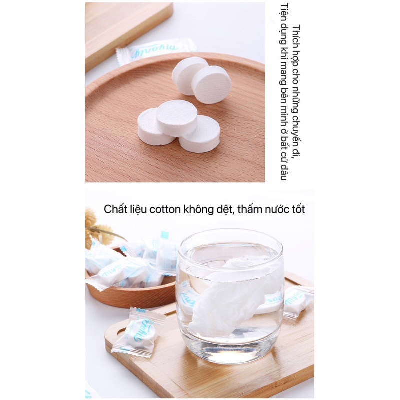 Khăn Lau Mặt Ướt Dạng Viên Nén Sử Dụng 1 Lần