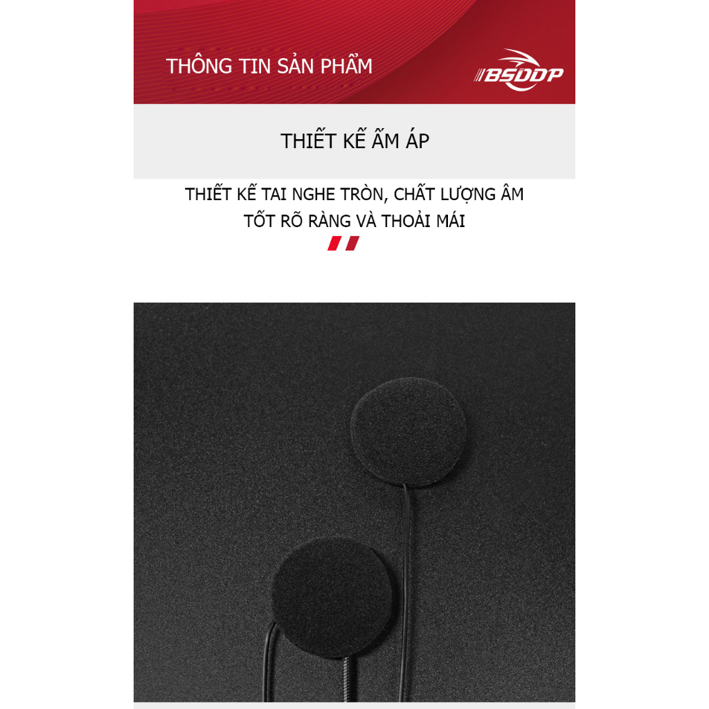 Tai nghe Bluetooth nghe nhạc, gọi nghe điện thoại gắn mũ bảo hiểm hãng BSDDP - Hội quán Phượt XTU khuyên dùng