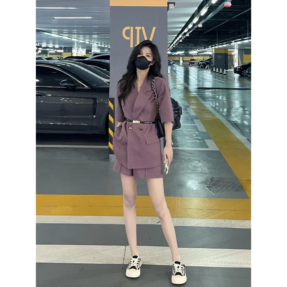 Set Đồ Nữ Áo Khoác Blazer Ngắn Tay, Quần Short Lưng Cao Bộ Vest Nữ Quần Đùi Kiểu Hàn Quốc Bộ Đồ Nữ Đi Chơi Mùa Hè SD328