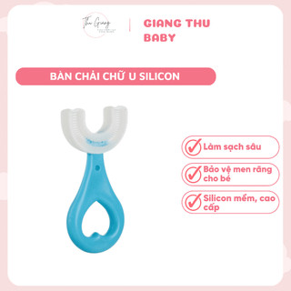 Bàn chải đánh răng chữ u silicon mềm mại có thể xoay 360 độ° làm sạch sâu,bảo vệ răng miệng cho bé