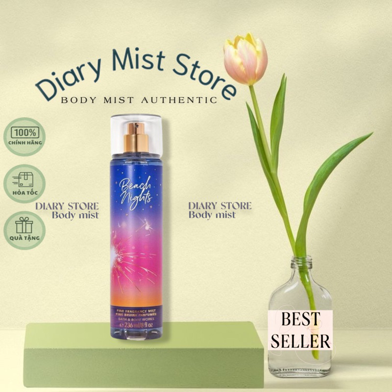 𝐃𝐢𝐚𝐫𝐲𝐦𝐢𝐬𝐭.𝐬𝐭𝐨𝐫𝐞 Xịt Thơm Toàn Thân Bath & Body Works Body Mist - Beach night