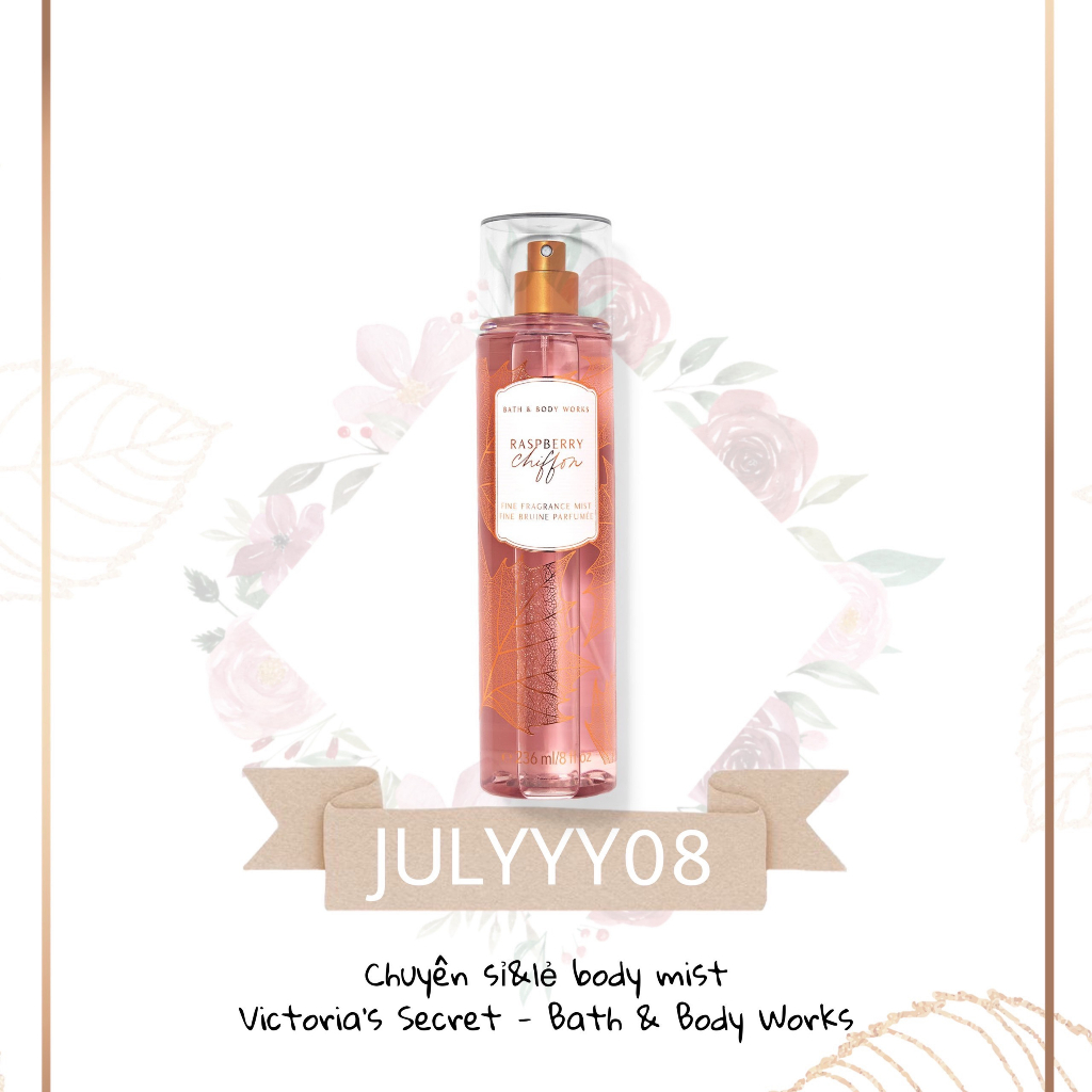 Xịt Thơm Toàn Thân Raspberry Chiffon Body Mist 30ml/50ml/100ml/Fullsize236ml +jɥȽÿ08+