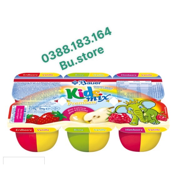 Pho mát sữa chua hoa quả Kidsmix Premium