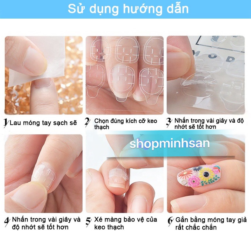 Bộ 24 móng tay giả họa tiết dễ thương N7