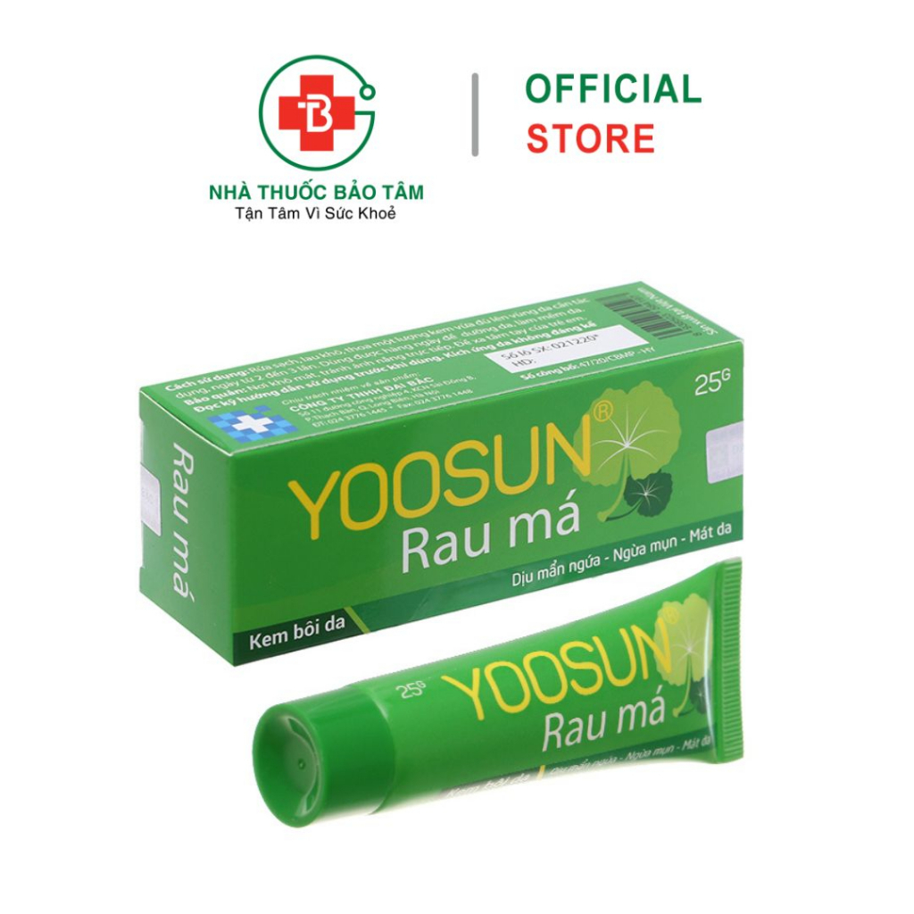 Kem bôi da Yoosun Rau Má - Dịu mẩn ngứa, ngừa mụn, mát da, tránh sẹo 25g/ tuýp