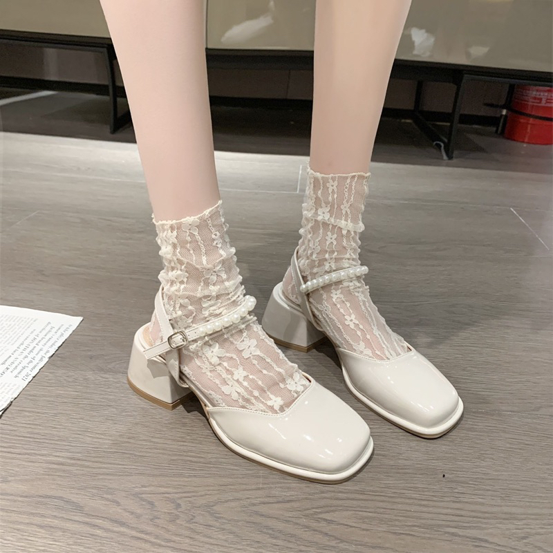 Mary Jane Tiểu Thư Kiểu Vintage Đế 5cm Quai Ngọc Trẻ Trung