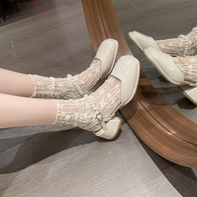 Mary Jane Tiểu Thư Kiểu Vintage Đế 5cm Quai Ngọc Trẻ Trung