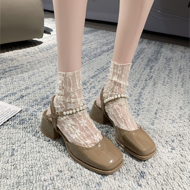 Mary Jane Tiểu Thư Kiểu Vintage Đế 5cm Quai Ngọc Trẻ Trung