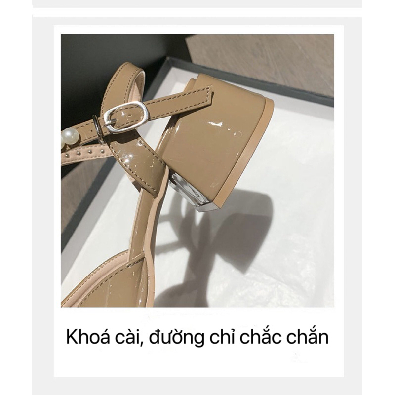 Mary Jane Tiểu Thư Kiểu Vintage Đế 5cm Quai Ngọc Trẻ Trung