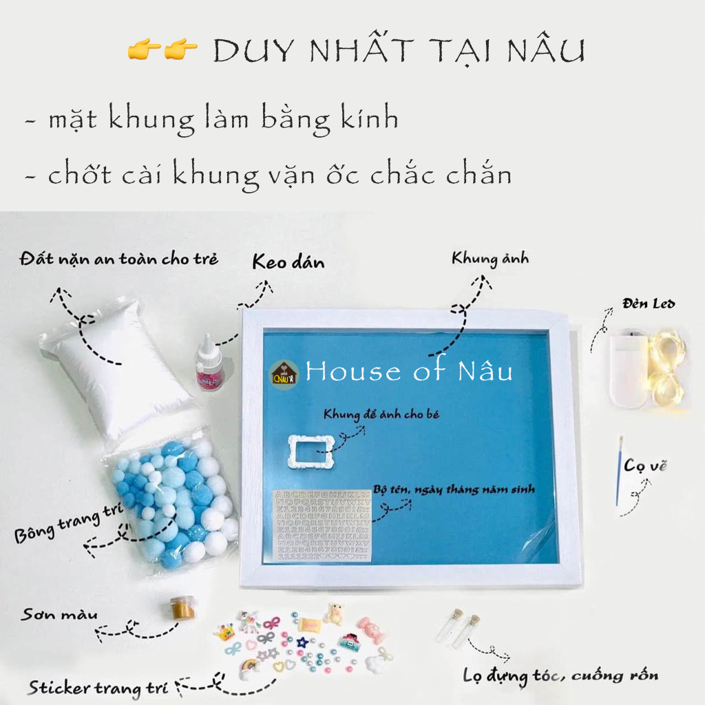 Bộ khung ảnh in dấu chân tay cho bé NAU T3