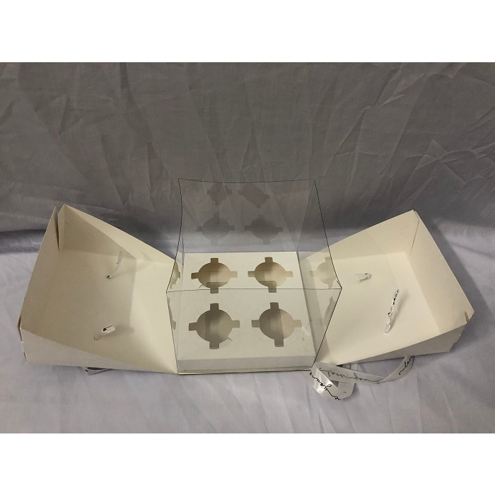 Hộp mica hình vuông để bánh/quà tặng/hoa dạng mở có quai xách có 2 kích thước/hộp