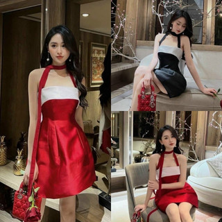 Đầm váy nữ cúp ngực đính nơ dây cổ [Có Mút] xinh xắn dành cho các nàng diện đi chơi, đi tiệc.