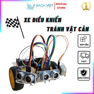 Xe điều khiển tránh vật cản Arduino uno R3 và app Bluetooth RC lắp sẵn dễ dàng sử dụng xe điều khiển rc BÁCH VIỆT