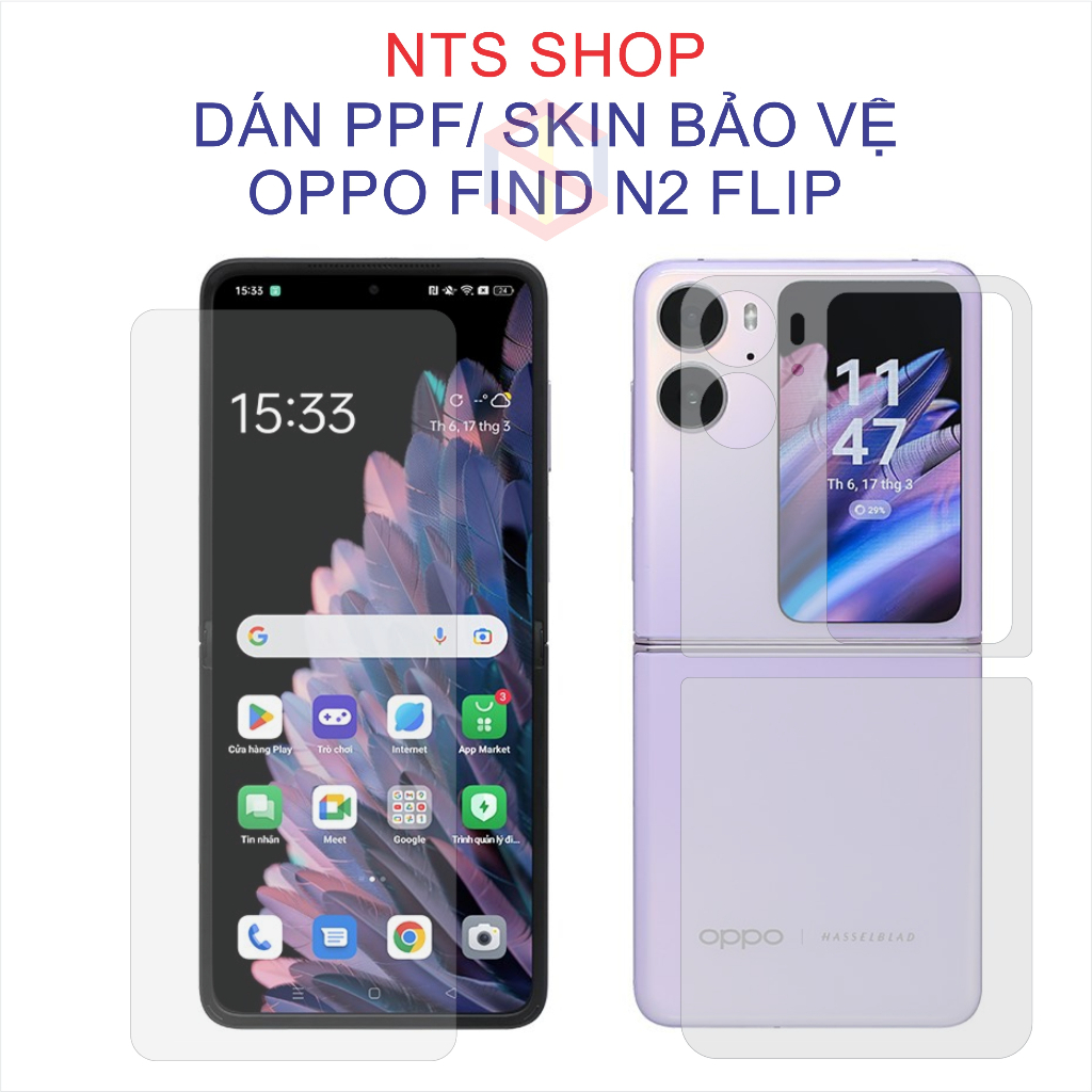 Dán PPF chống xước màn hình, mặt sau OPPO Find N2/ Find N2 Flip