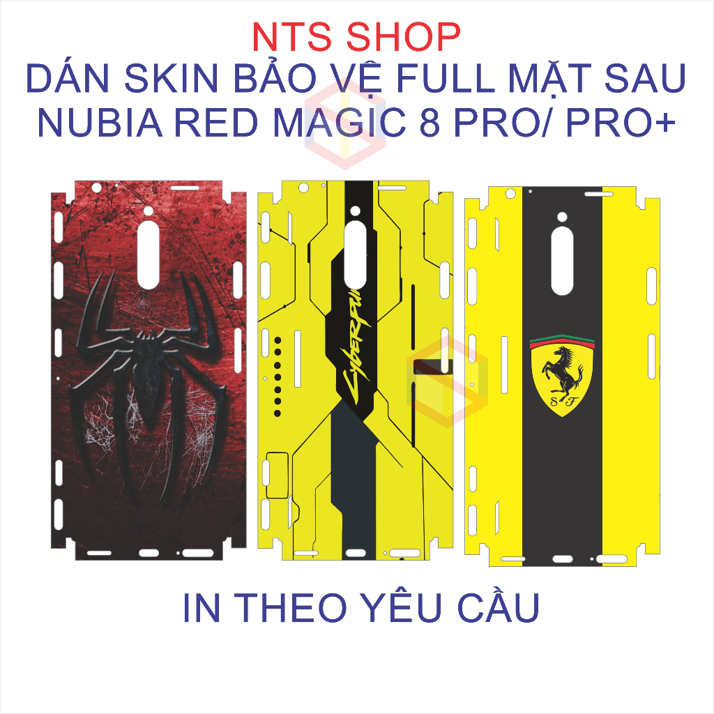 Miếng dán skin full mặt sau+viền smartphone red magic 8 pro/ 8 pro+