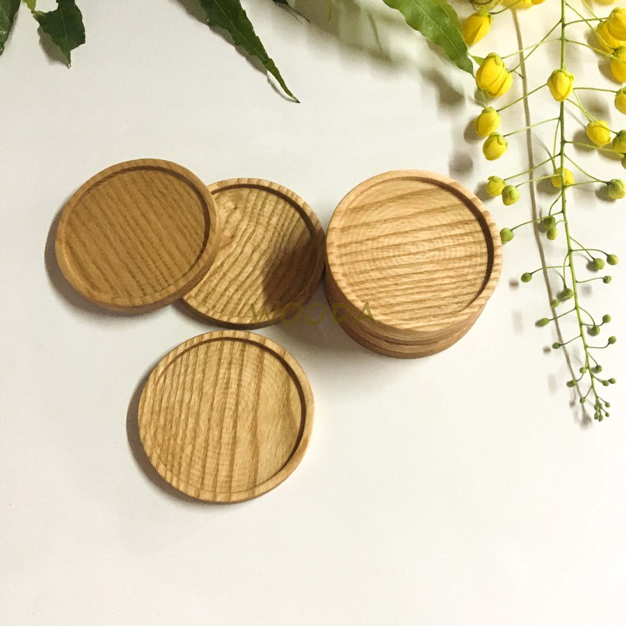Khay Lót ly tròn Decor gỗ Tần Bì kích thước 10x10cm- Phong cách mộc, giản dị, đơn giản kiểu Nhật- Decor Home An