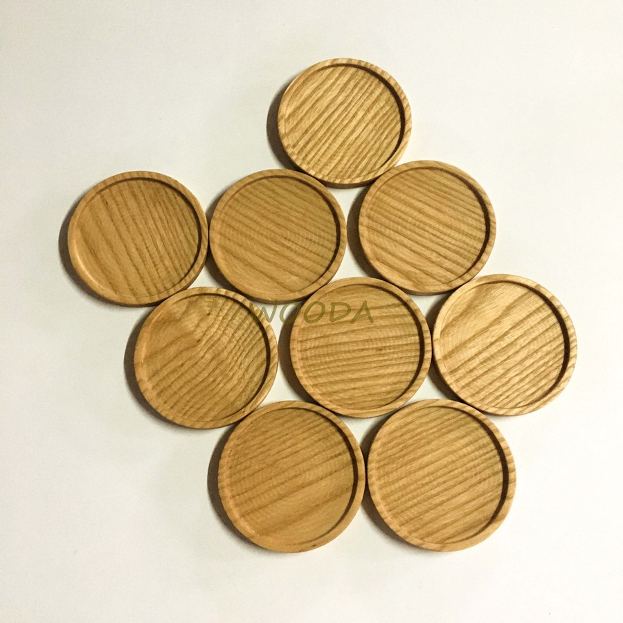Khay Lót ly tròn Decor gỗ Tần Bì kích thước 10x10cm- Phong cách mộc, giản dị, đơn giản kiểu Nhật- Decor Home An