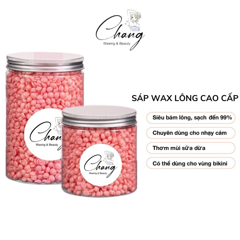 Sáp wax lông nóng hạt đậu hũ 350gr bám dính tốt không gây hại cho da tặng kèm que gỗ