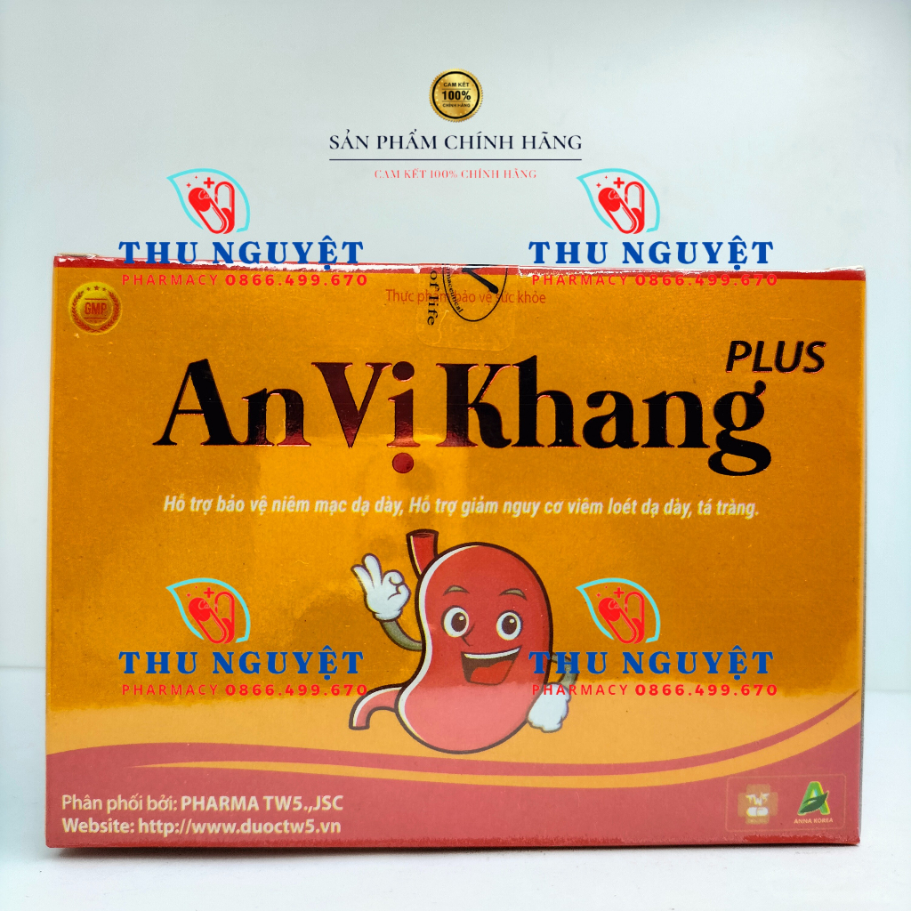 An Vị Khang Plus hộp 16 gói - Hỗ trợ cải thiện các triệu chứng viêm loét dạ dày, tá tràng, giúp bảo vệ niêm mạc dạ dày