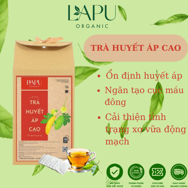 Trà Huyết Áp Cao LAPU ORGANIC, Giúp ổn định huyết áp, tránh tăng huyết áp đột ngột