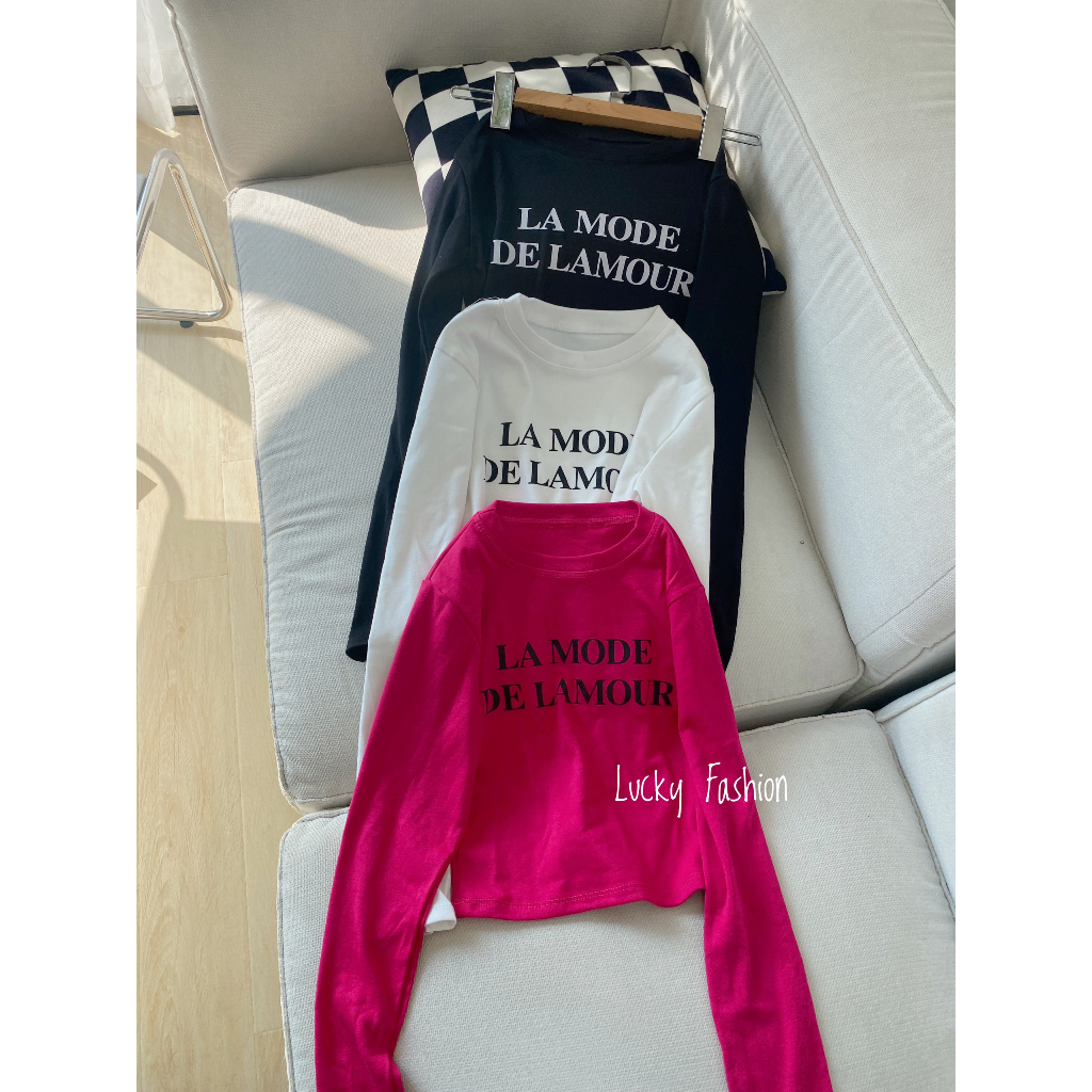 Áo Thun Tay Dài 3 Màu Cho Nữ,Fom ngắn -LucKy