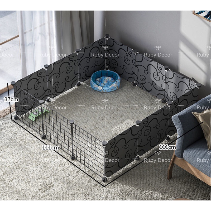 Combo Chuồng Quây, Chuồng Ghép Chó Mèo 12 Tấm Sắt