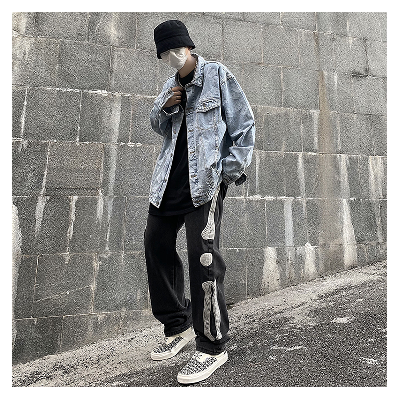 Áo khoác jean denim nam nữ unisex form rộng, áo khoát jacket chất jean bò nam nữ cá tính 898