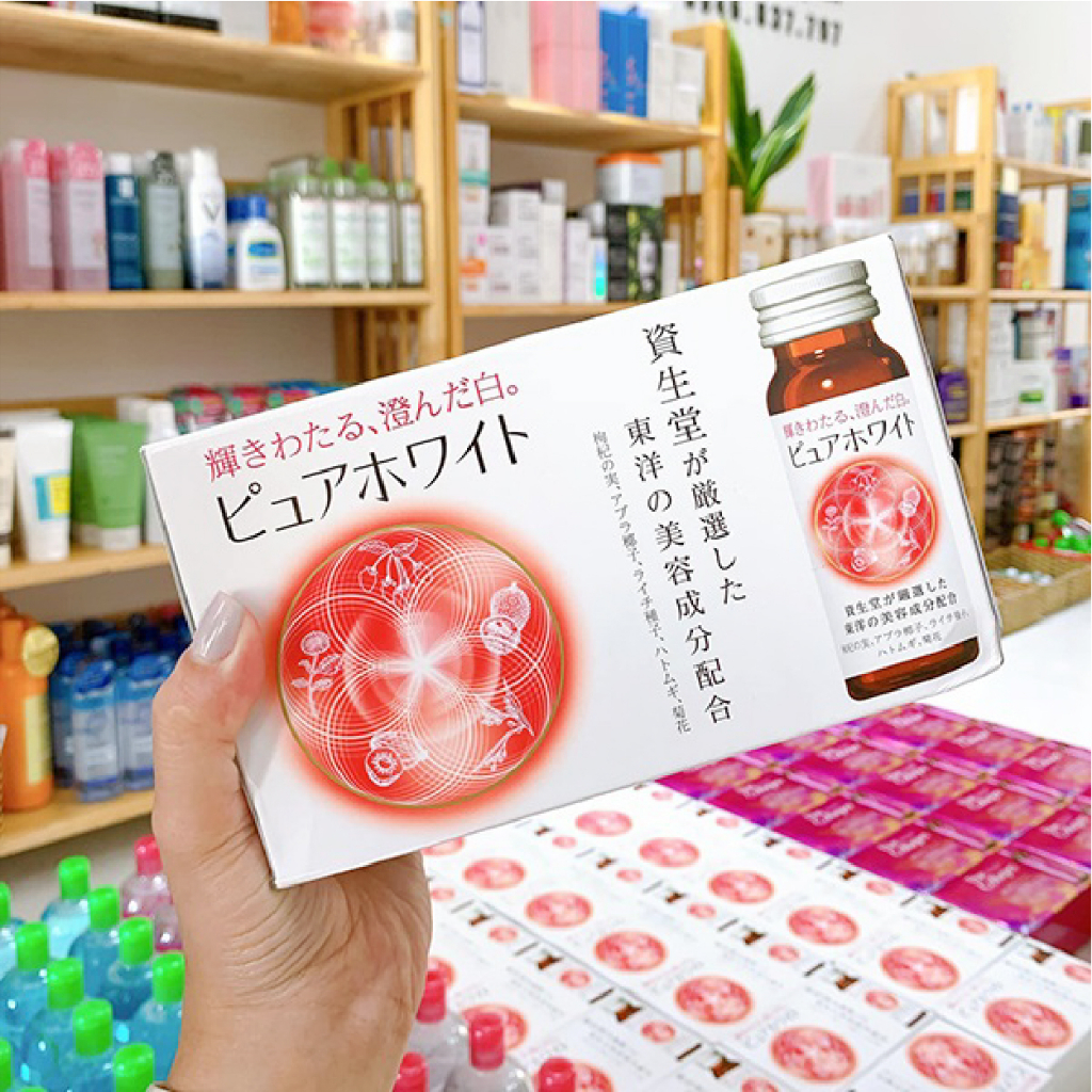 Nước uống collagen Shiseido The Collagen & Pure White làm đẹp da cải thiện sức khỏe hộp 10chai x 50ml | BigBuy360 - bigbuy360.vn