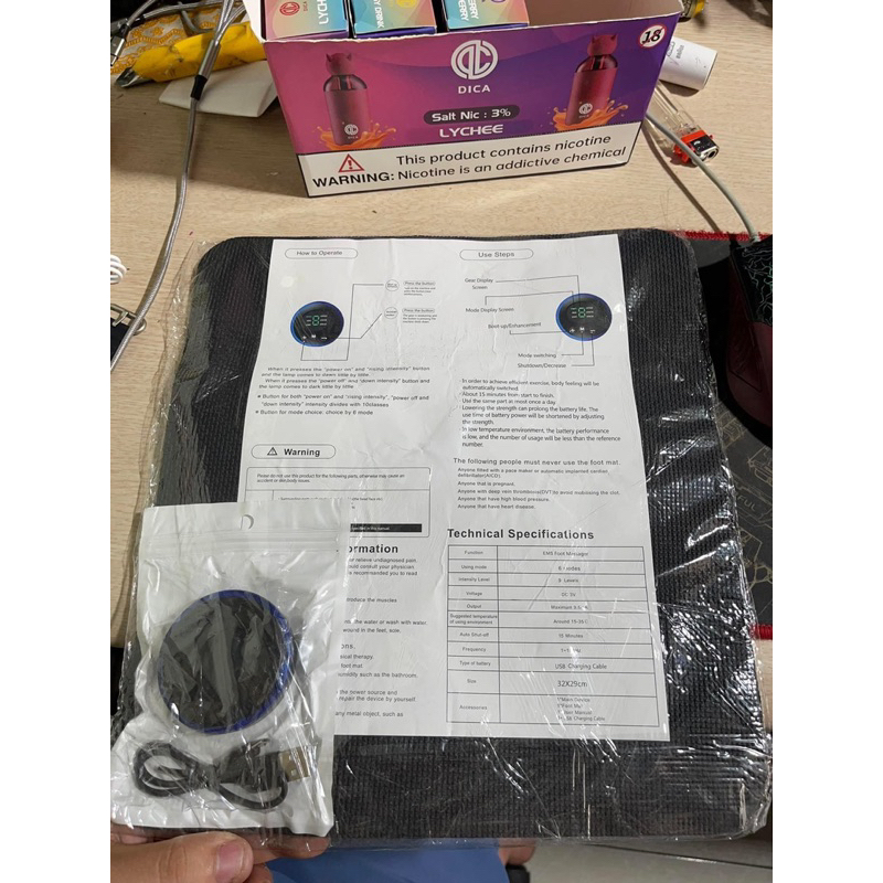 NEW- Thảm massage Chân xung điện EMS CÓ MÀN HÌNH