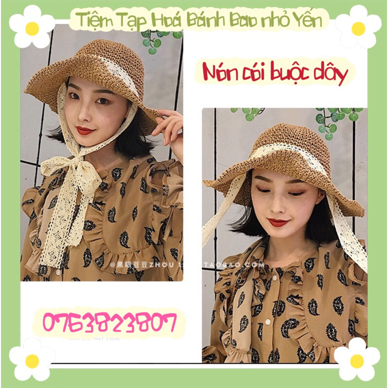Nón cói buộc dây mềm đi biển, che nắng .. Ship hỏa tốc cần thơ