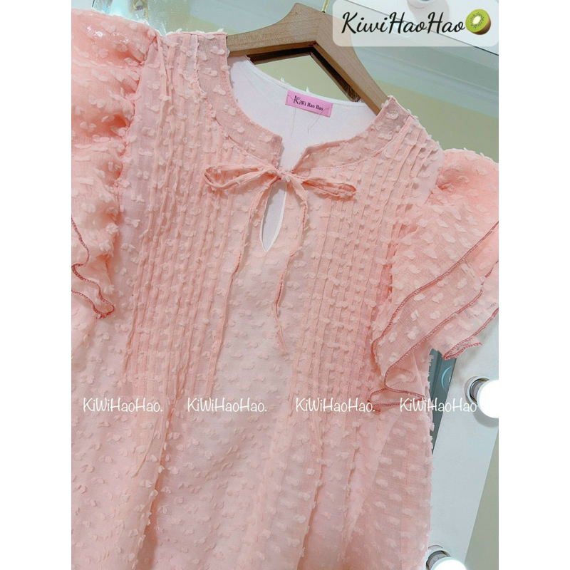 Đầm Bầu Suông Xếp Li Ngực Tay Cánh Tiên Bèo Xinh