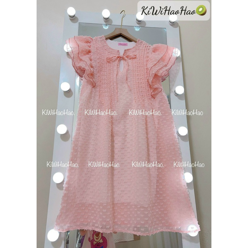 Đầm Bầu Suông Xếp Li Ngực Tay Cánh Tiên Bèo Xinh