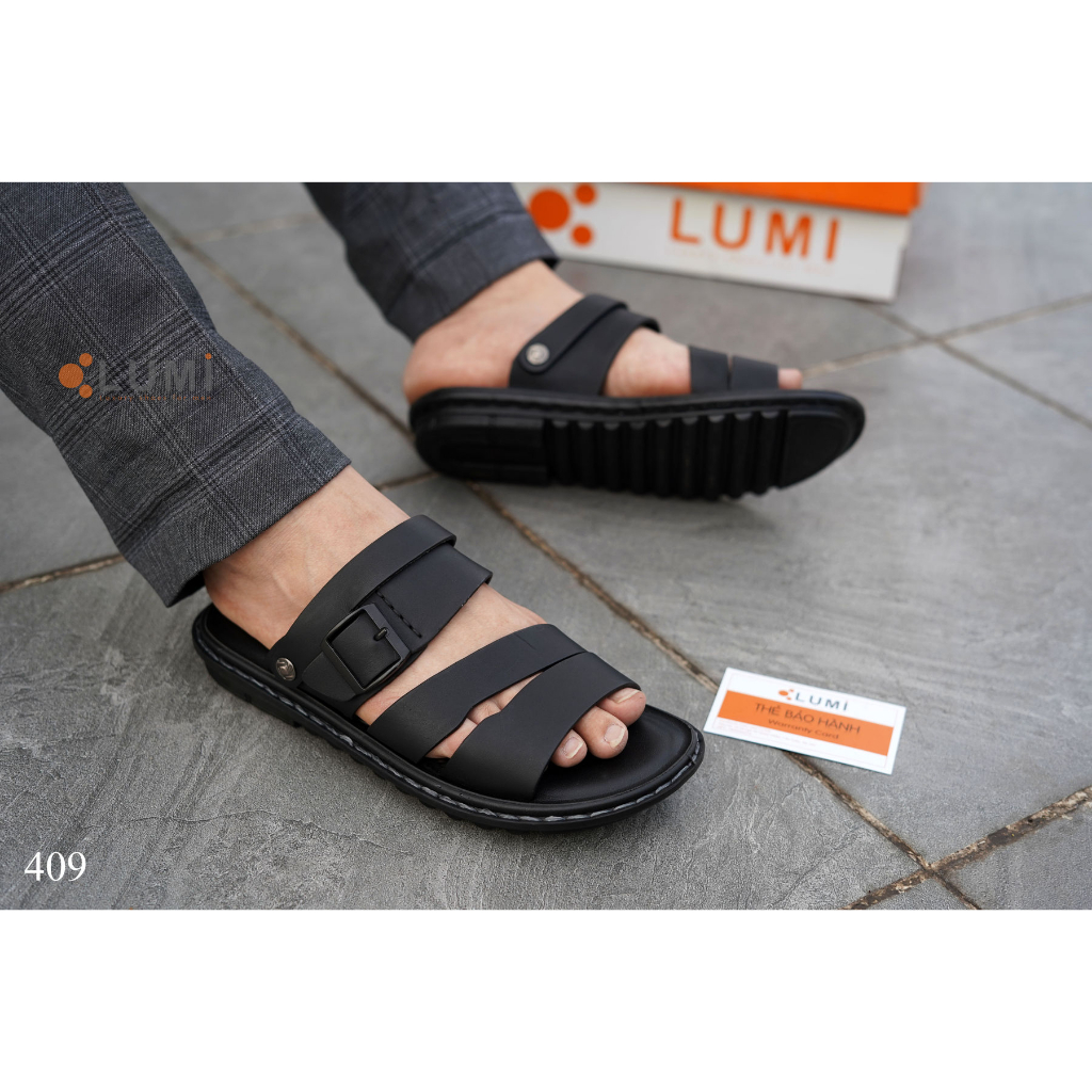 Dép SanDal Da Bò Cao Cấp - Đế Cao Su Siêu Mềm & Êm Chân