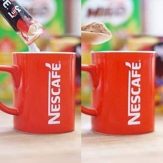 Ly sứ  Cốc sứ Nescafe màu đỏ