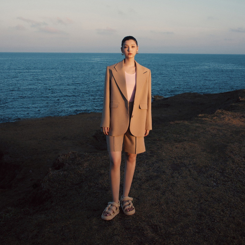 REINA - Crepe Blazer - Pleated Crepe Shorts - The Daily ribbed stretch-cotton tank