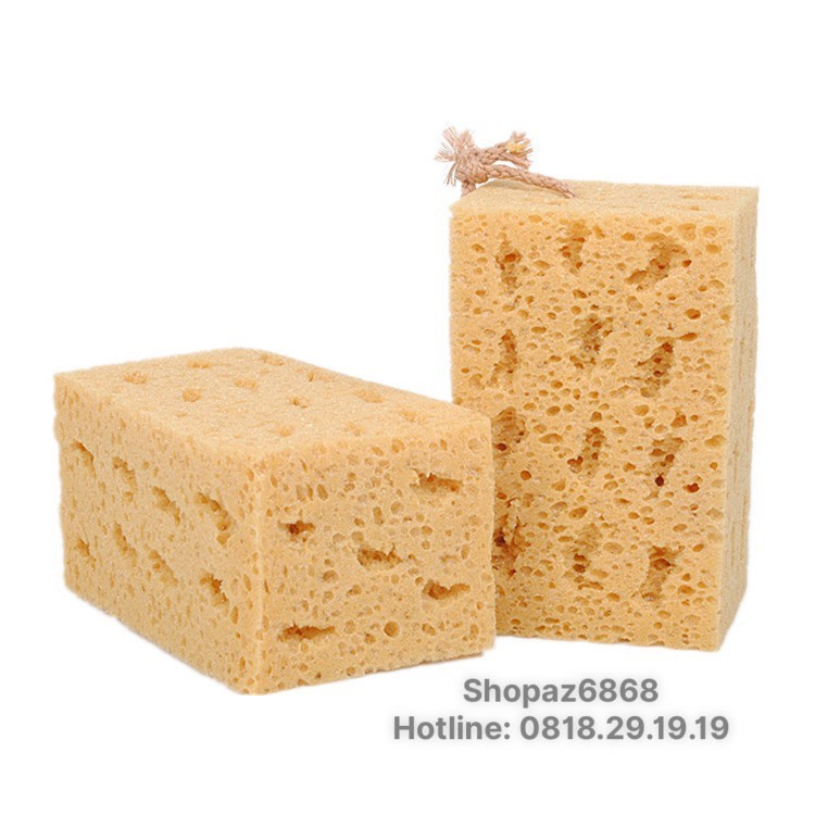 Mút bọt biển rửa xe mô hình phô mai, có dây treo tiện lợi, thấm nước tốt, tạo bọt tối ưu, kích thước lớn, giá rẻ.