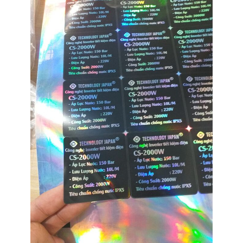 Decal 7 màu, chống nước, dùng để niêm phong hàng hóa, sản phẩm