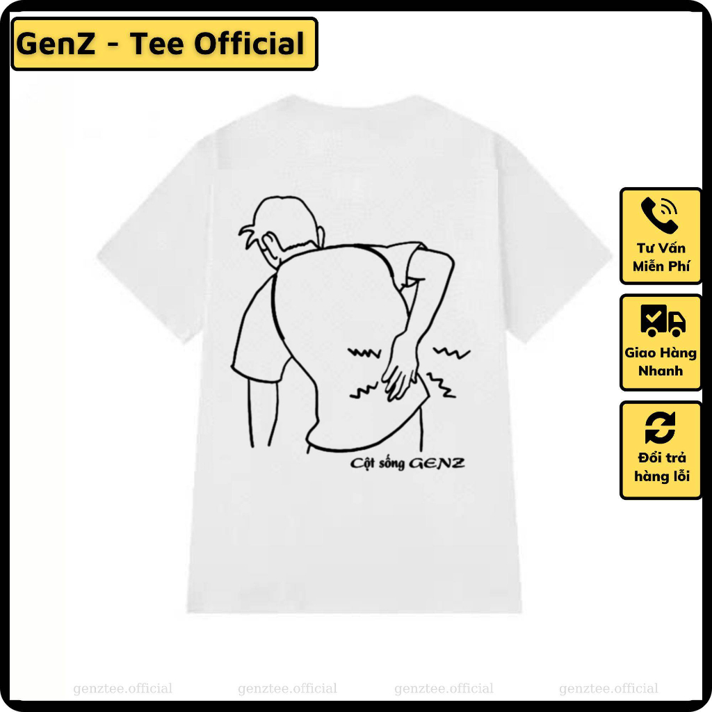 Áo thun Cột Sống GenZ, phong cách trẻ trung năng động, form rộng nam nữ đủ size