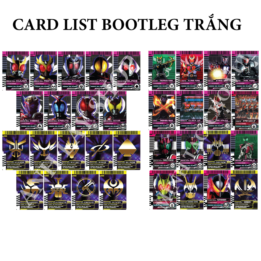 Đồ chơi Rider card In csm dx  bootleg đọc được  của series phim Siêu nhân Kamen rider Decade