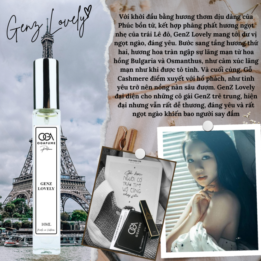Tinh Dầu Nước Hoa Nữ Ogafume GenZ Lovely Ngọt ngào, Dễ thương, Đáng yêu 10ml