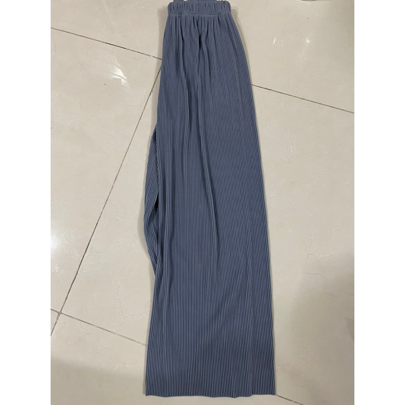 Quần dập ly ống rộng 87cm màu xanh xám XinhShop365