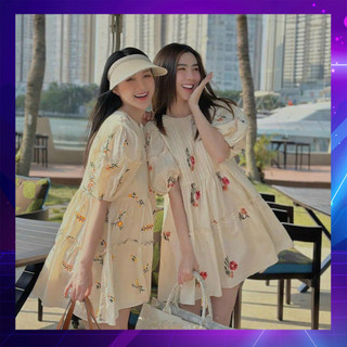 Đầm Baby Doll Tay Phồng Dập Ly Ngực - Thời Trang Dressery Store