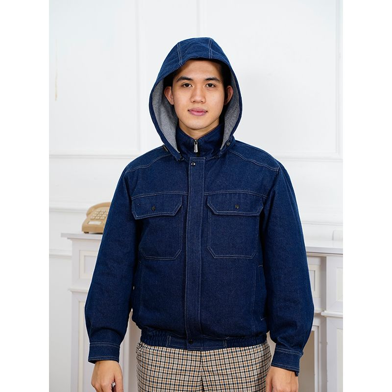 Áo điều hòa Nhật Bản vải bò denim pin quạt 12V dung lượng 24000mah, áo quạt gió JW